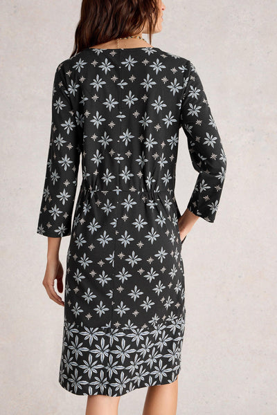 White Stuff Tallie Jersey Dress in Black Multi