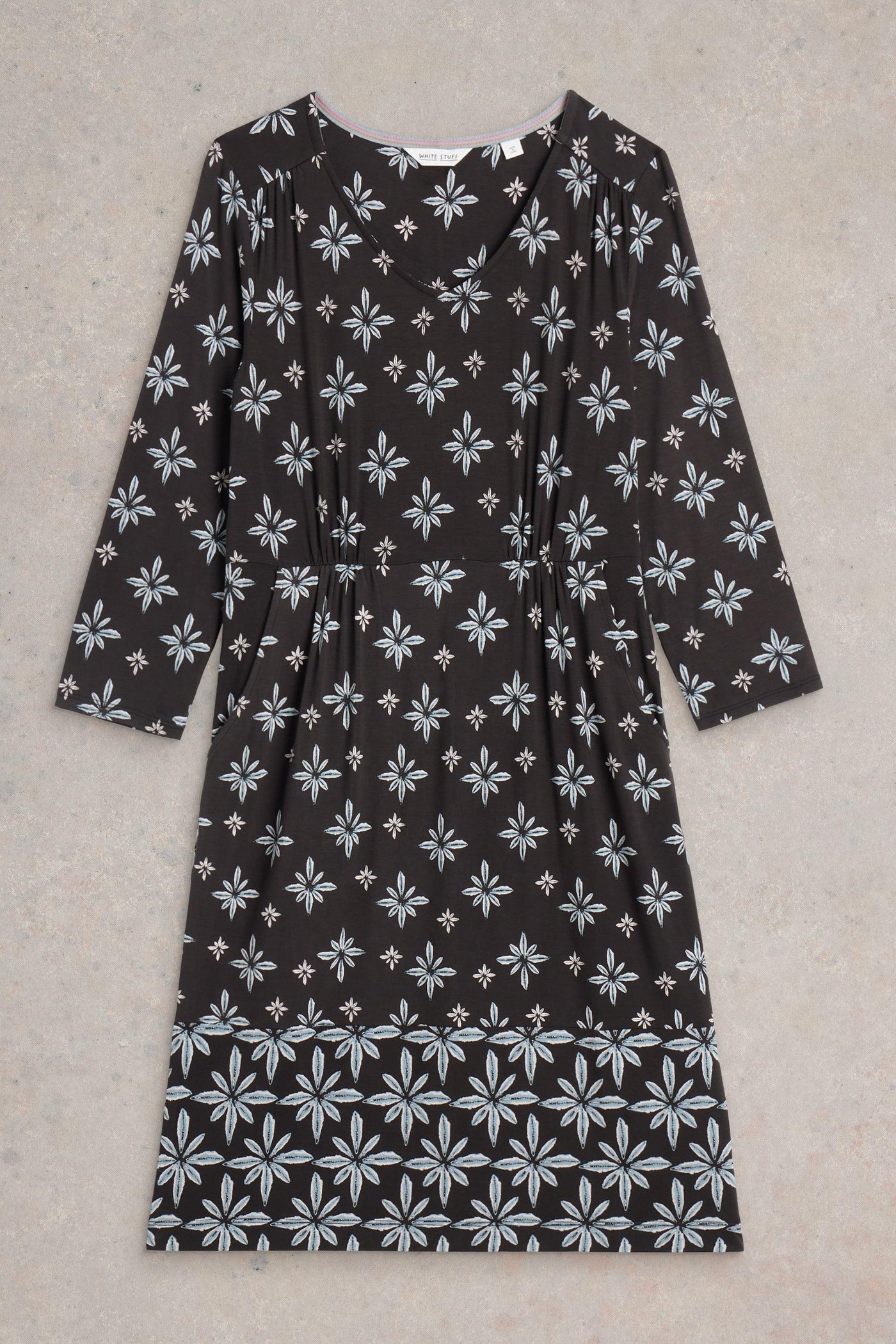 White Stuff Tallie Jersey Dress in Black Multi