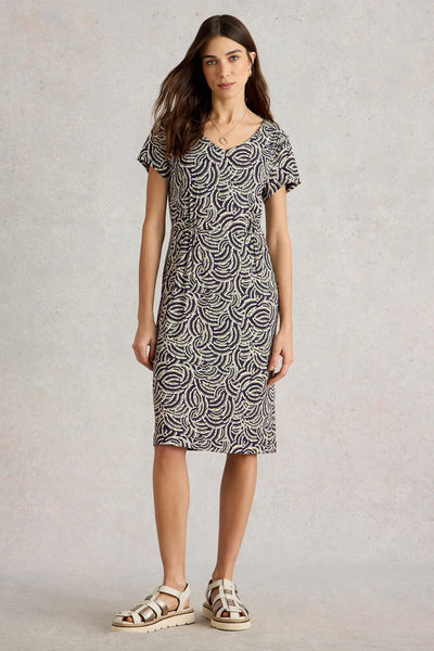 White Stuff Tallie SS Jersey Dress in Navy Print-Womens-Ohh! By Gum - Shop Sustainable