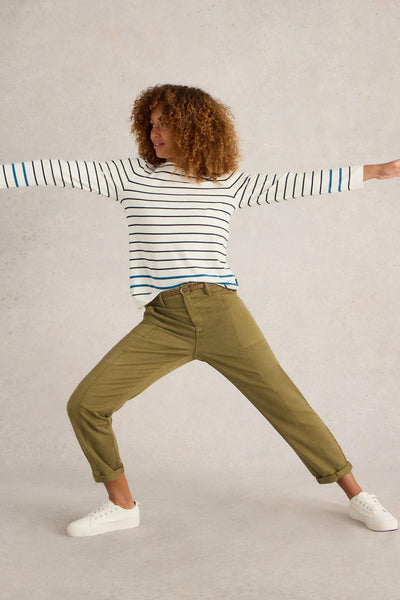 White Stuff Thea Trouser in Khaki Green