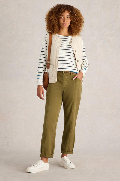 White Stuff Thea Trouser in Khaki Green