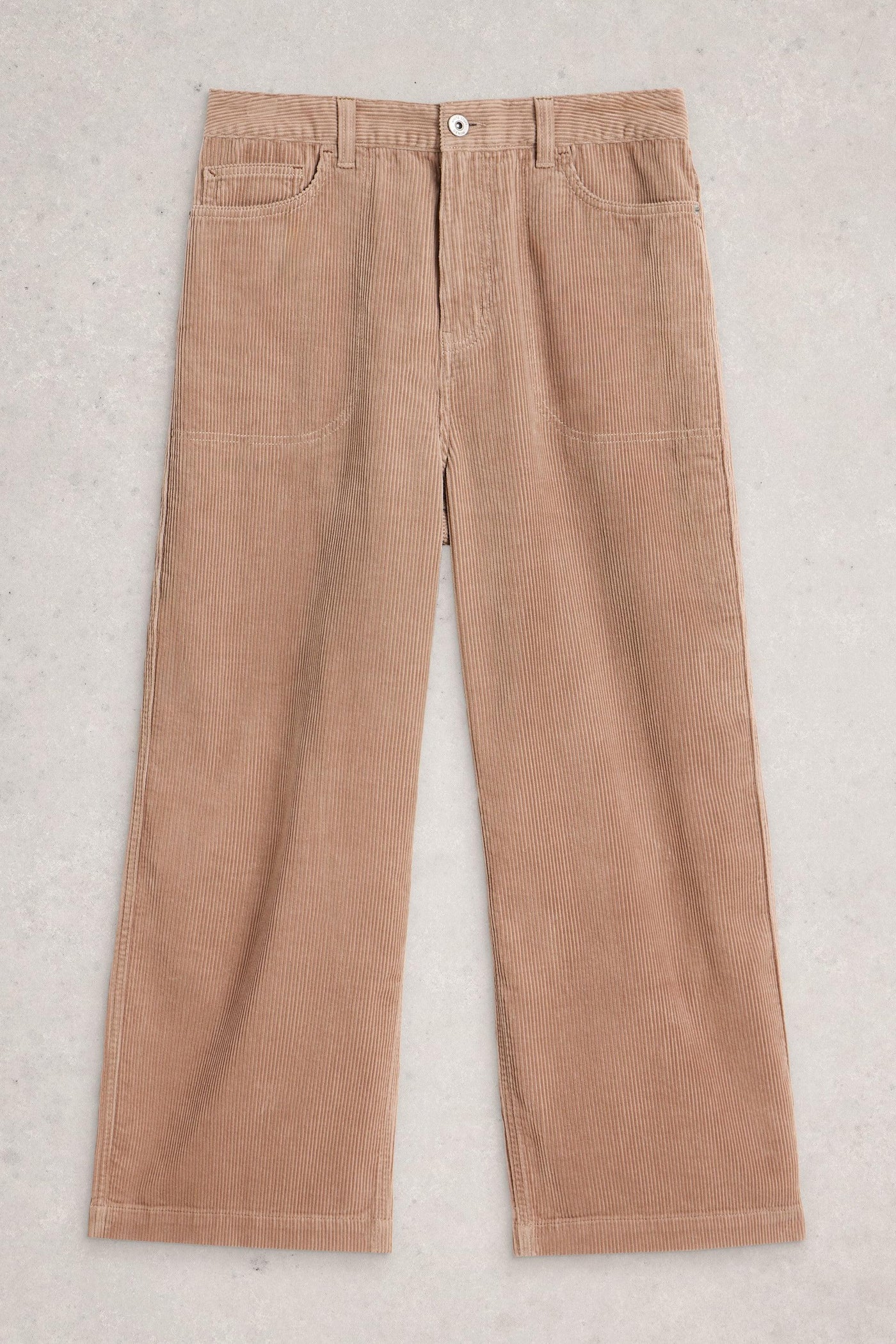 White Stuff Tia Cord Wide Leg Crop in Light Nat