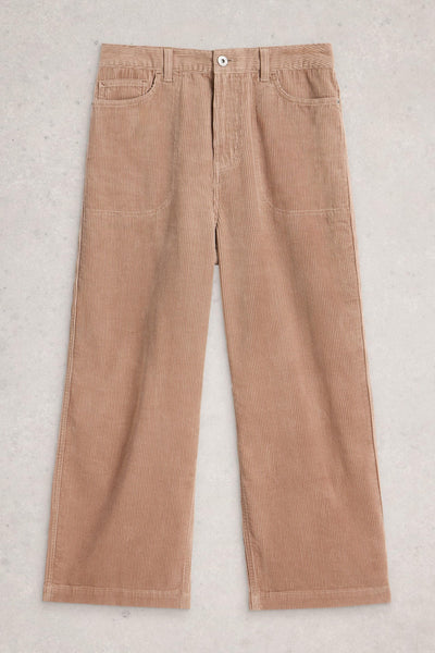 White Stuff Tia Cord Wide Leg Crop in Light Nat