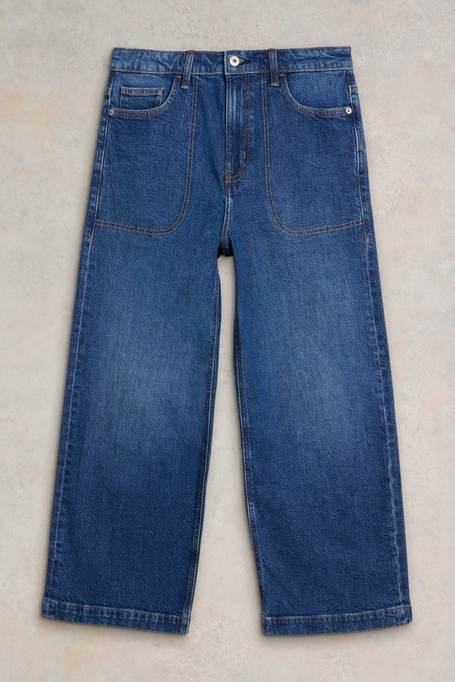 White Stuff Tia Wide Leg Crop Dark Denim Jeans-Womens-Ohh! By Gum - Shop Sustainable