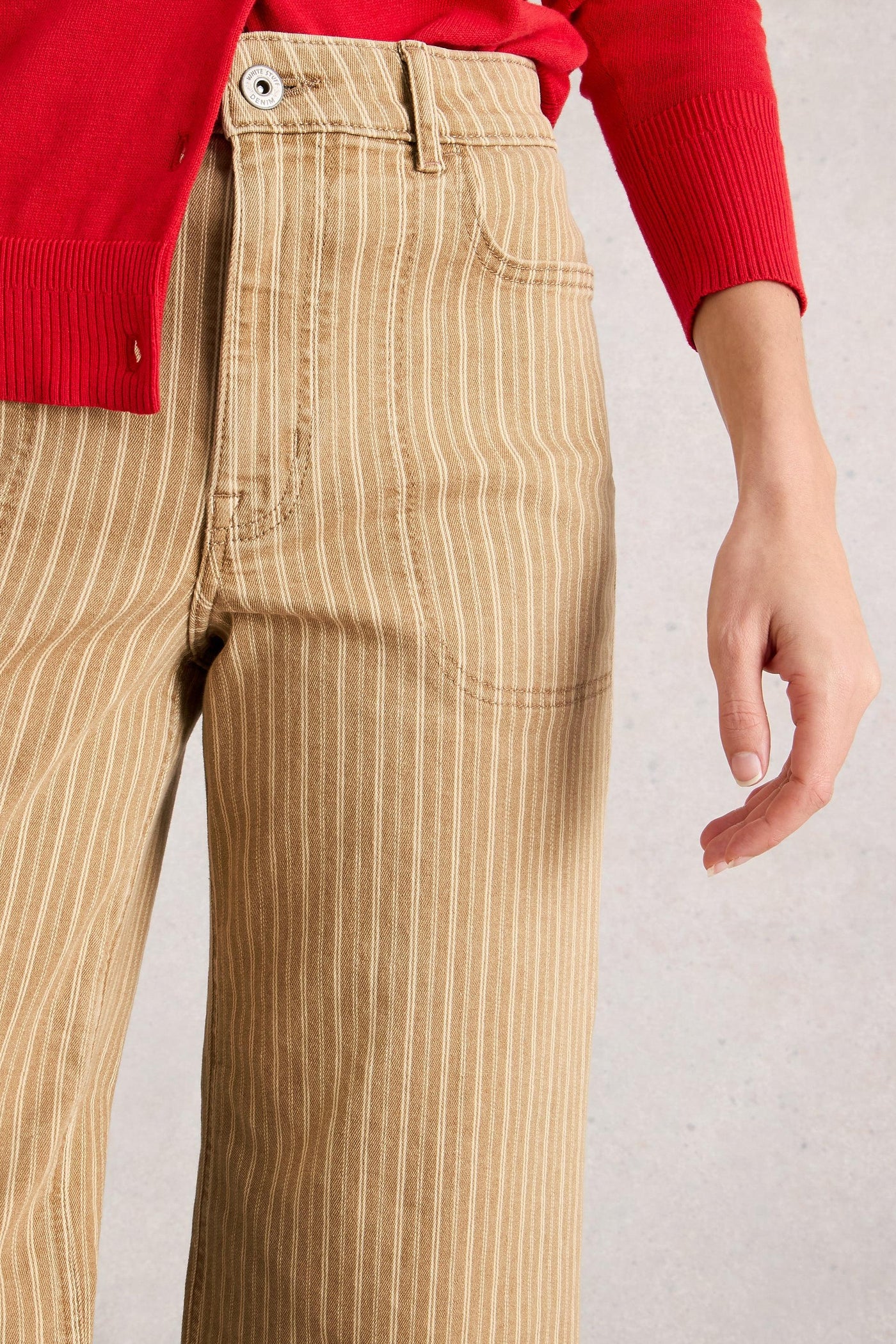 White Stuff Tia Wide Leg Crop Jean in Chart Mlt