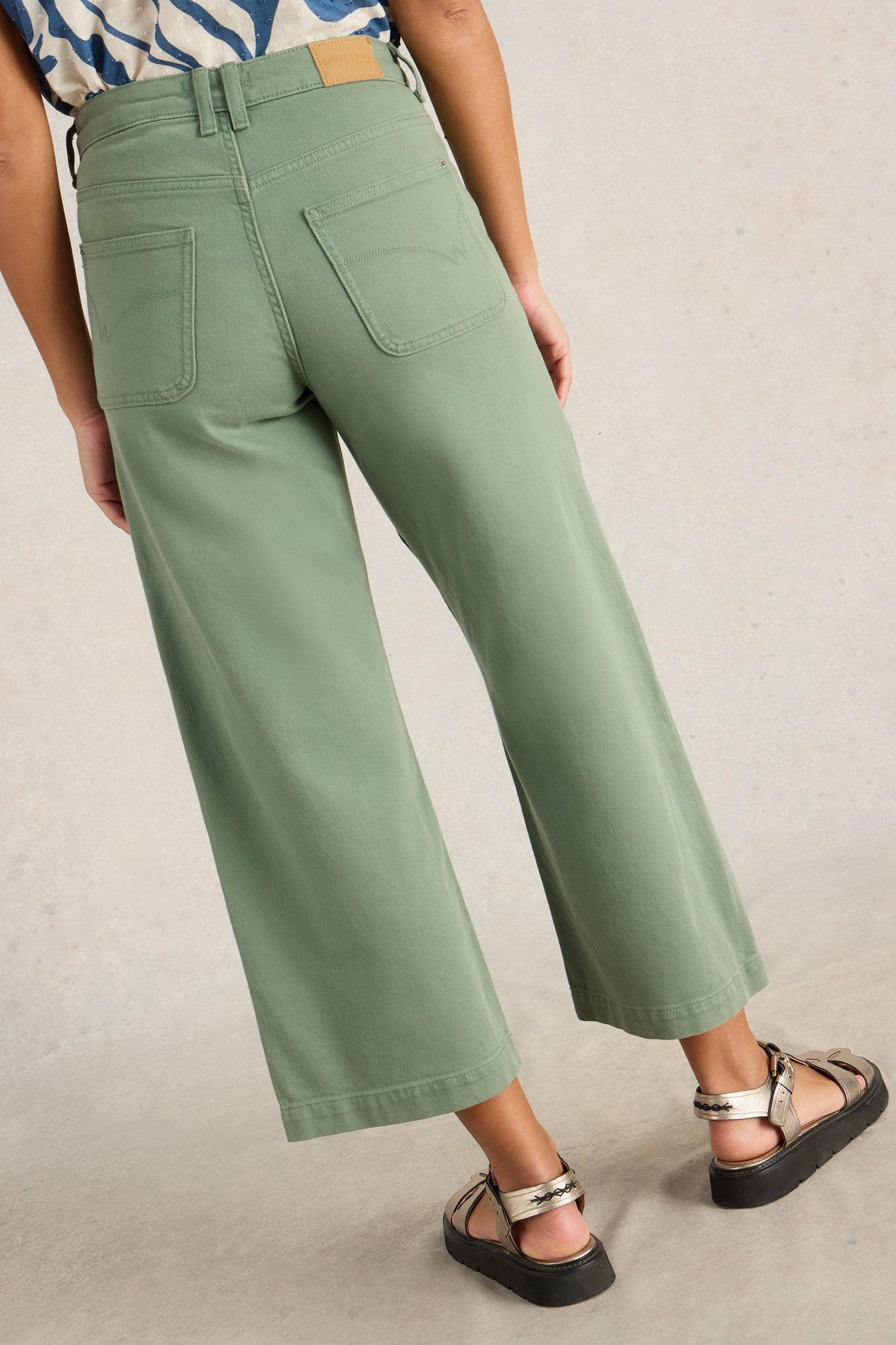 White Stuff Tia Wide Leg Crop Jean in Mid Green-Womens-Ohh! By Gum - Shop Sustainable