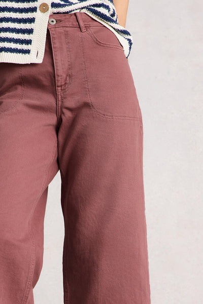 White Stuff Tia Wide Leg Crop Jean in Mid Pink