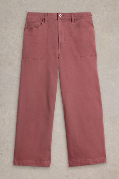 White Stuff Tia Wide Leg Crop Jean in Mid Pink