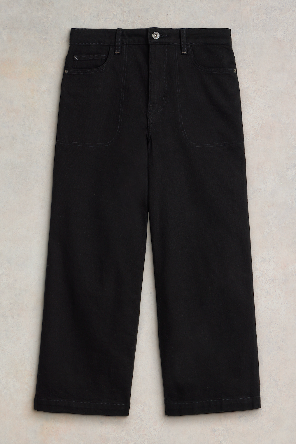 White Stuff Tia Wide Leg Crop Pure Black Jean-Womens-Ohh! By Gum - Shop Sustainable