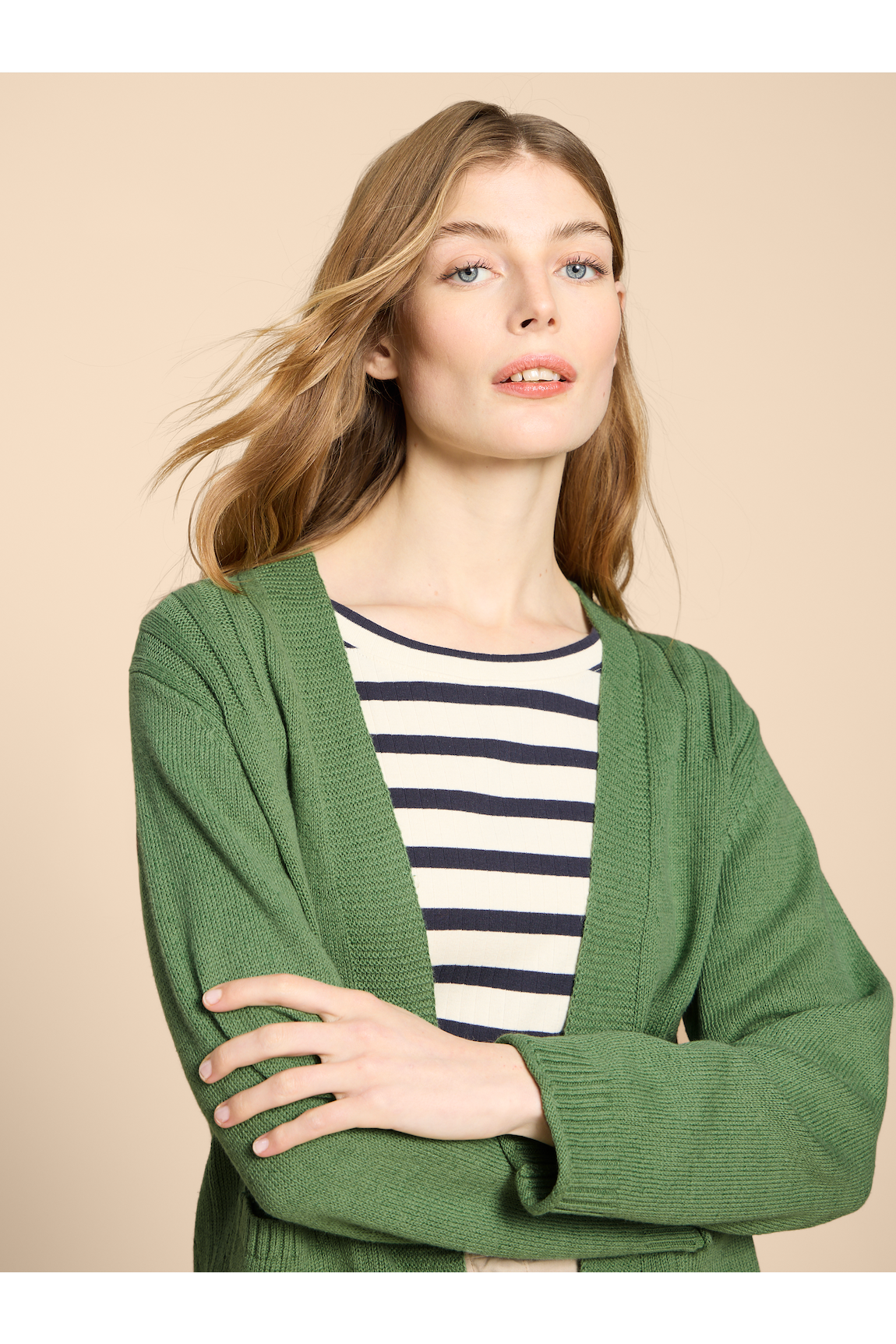 White Stuff Tula Cardi in Mid Green-Womens-Ohh! By Gum - Shop Sustainable