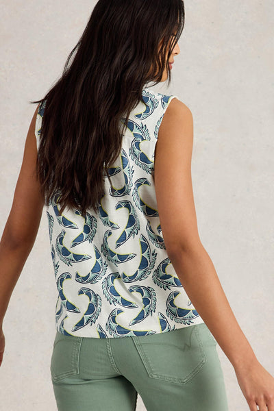 White Stuff Tulip Ivory Print Sleeveless Shirt-Womens-Ohh! By Gum - Shop Sustainable