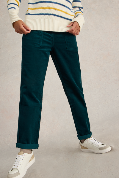 White Stuff Twister Cord Dark Green Trouser-Womens-Ohh! By Gum - Shop Sustainable