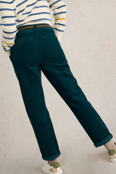 White Stuff Twister Cord Dark Green Trouser-Womens-Ohh! By Gum - Shop Sustainable