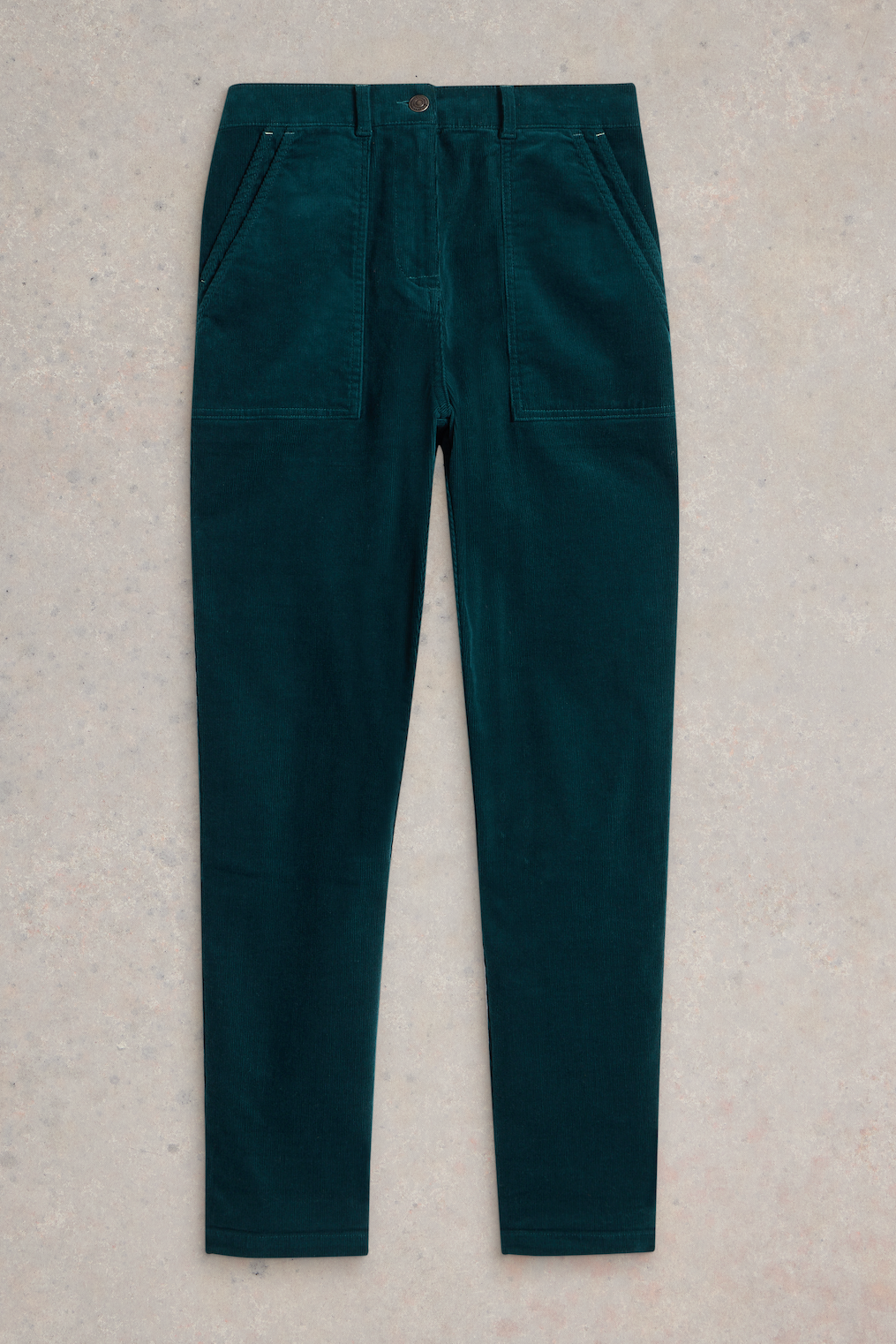 White Stuff Twister Cord Dark Green Trouser-Womens-Ohh! By Gum - Shop Sustainable