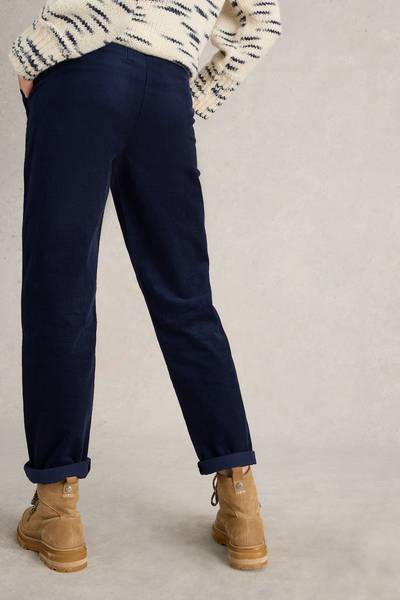 White Stuff Twister Cord Dark Navy Trouser-Womens-Ohh! By Gum - Shop Sustainable