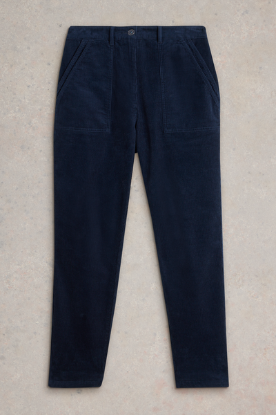 White Stuff Twister Cord Dark Navy Trouser-Womens-Ohh! By Gum - Shop Sustainable