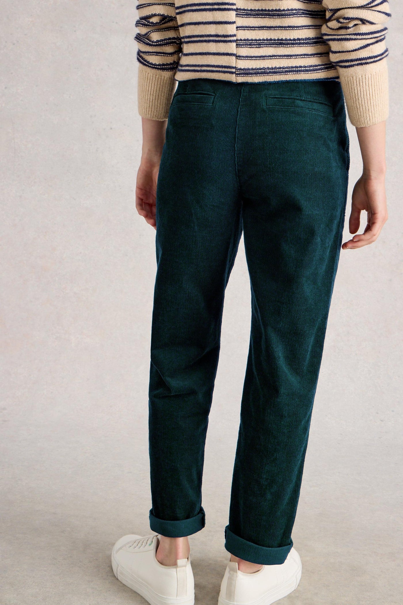 White Stuff Twister Cord Trouser in Dark Green