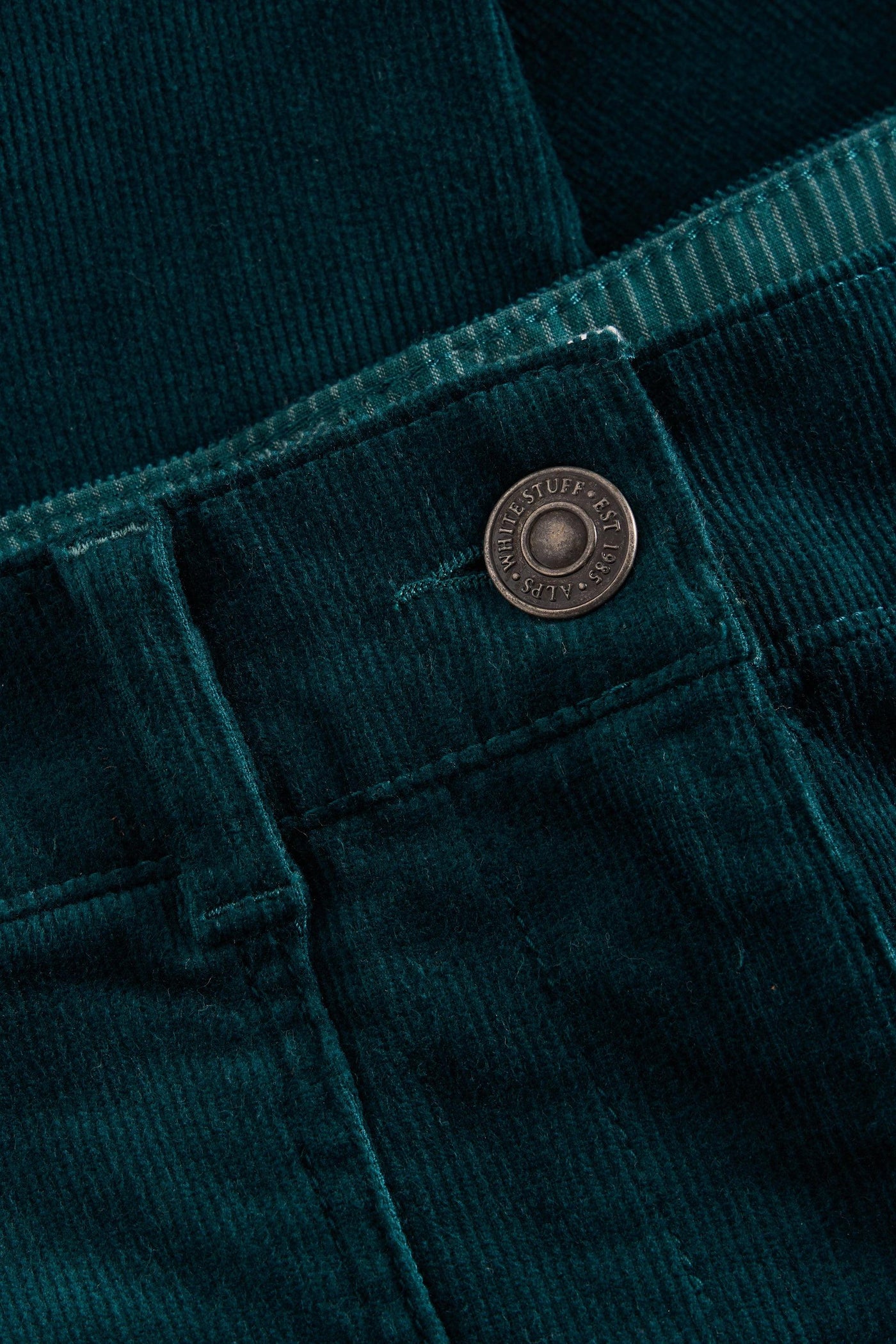 White Stuff Twister Cord Trouser in Dark Green