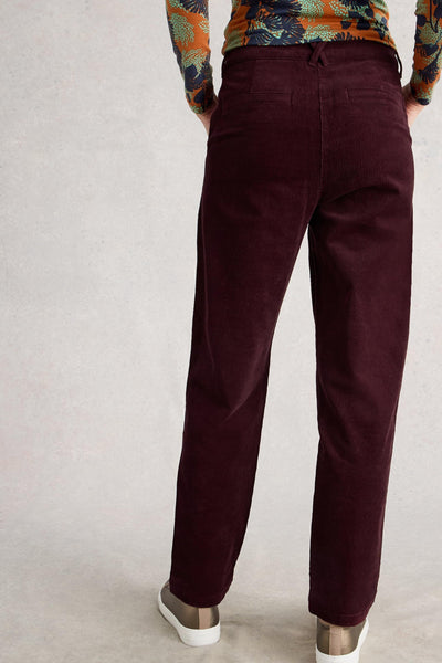 White Stuff Twister Cord Trouser in Dark Plum