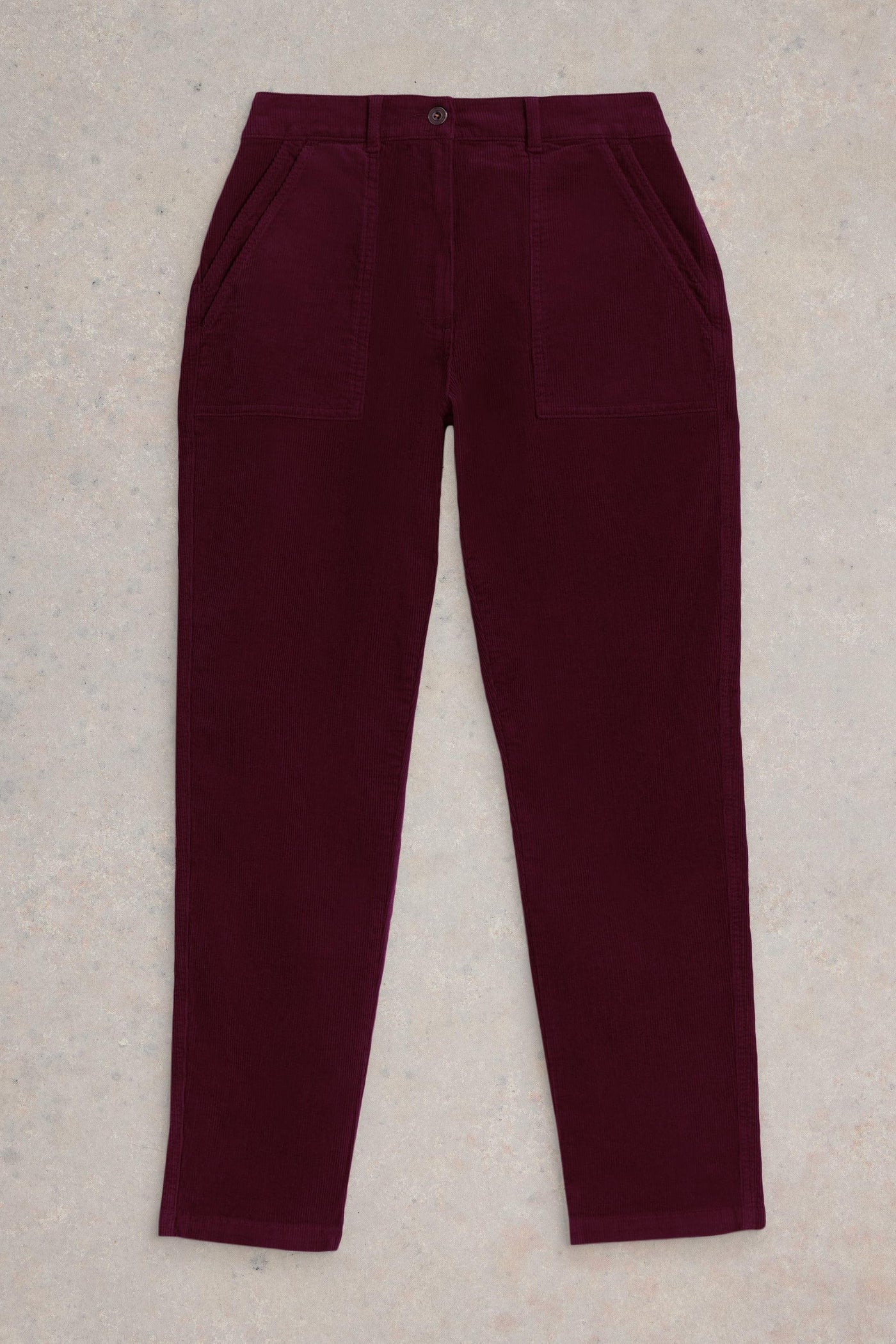 White Stuff Twister Cord Trouser in Dark Plum