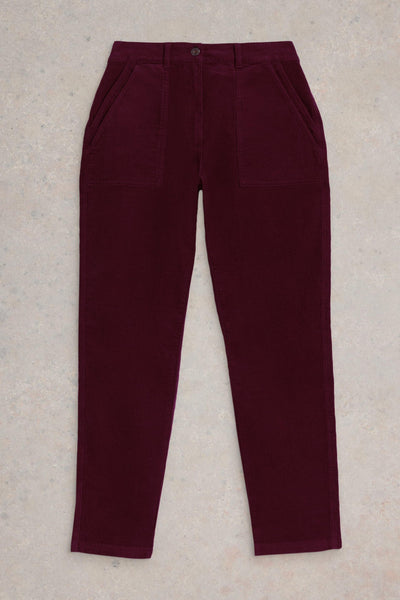 White Stuff Twister Cord Trouser in Dark Plum