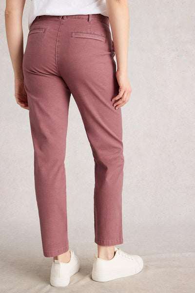 White Stuff Twister Organic Chino Mid Pink Trousers
