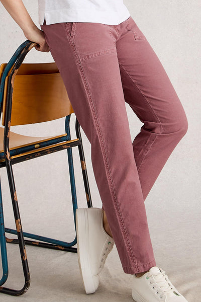 White Stuff Twister Organic Chino Mid Pink Trousers