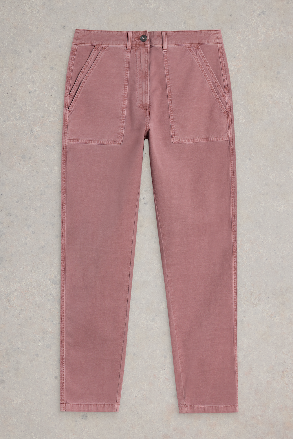 White Stuff Twister Organic Chino Mid Pink Trousers