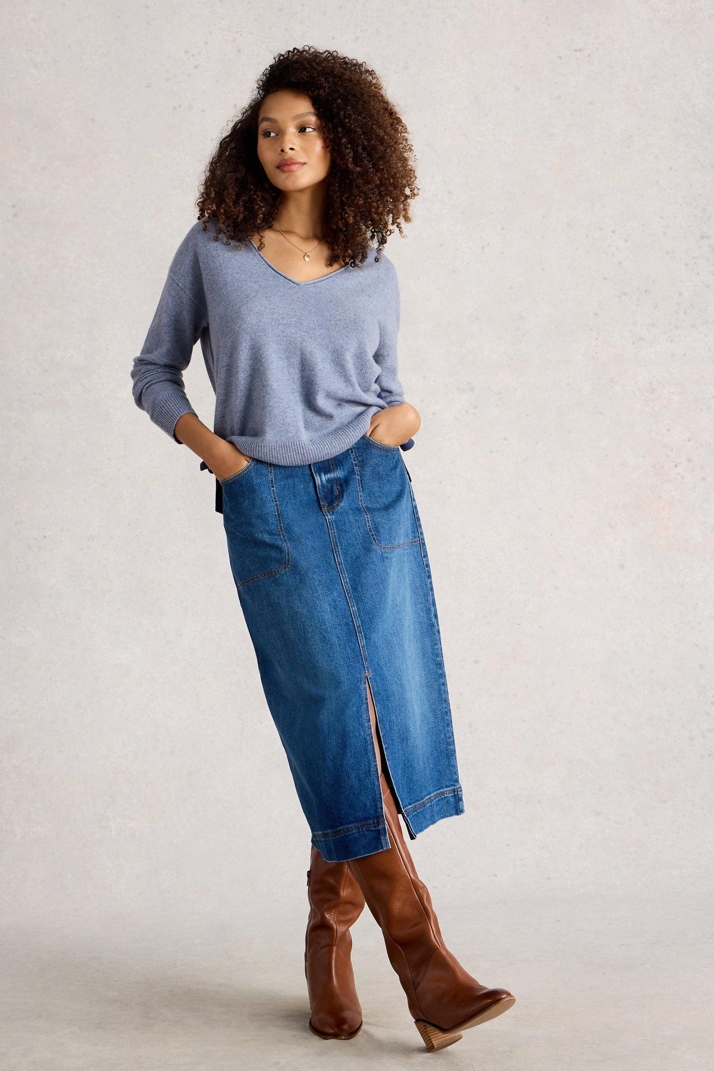 White Stuff V-Neck Cashmere Sweater