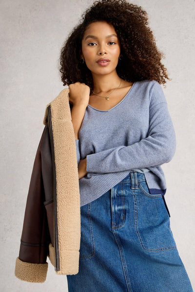 White Stuff V-Neck Cashmere Sweater