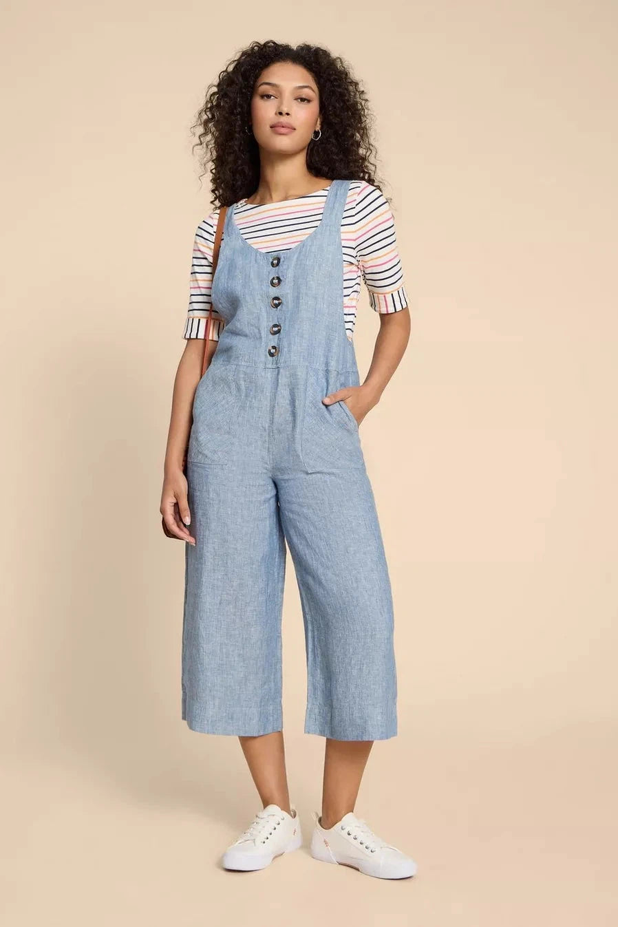 White Stuff Viola Linen Dungaree-Womens-Ohh! By Gum - Shop Sustainable