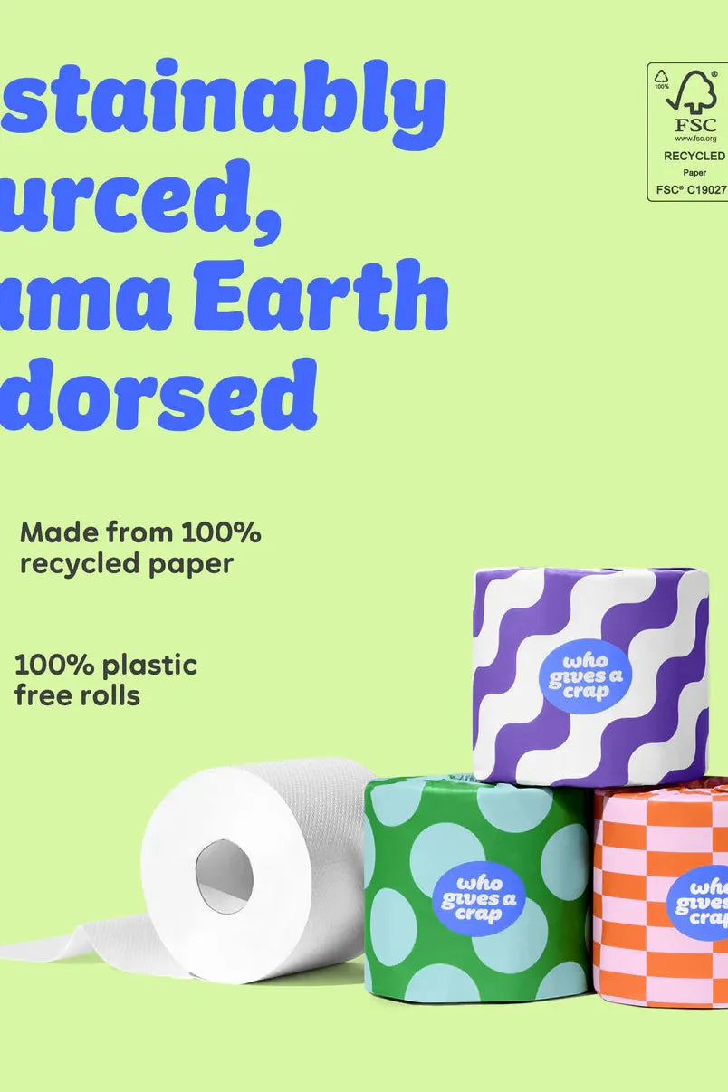 Who Gives A Crap  Double Length 100% Recycled Toilet Paper