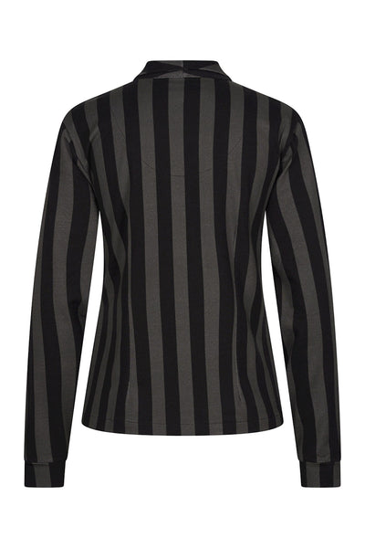 Zilch Blouse Long Sleeve in Stripes Black-Womens-Ohh! By Gum - Shop Sustainable