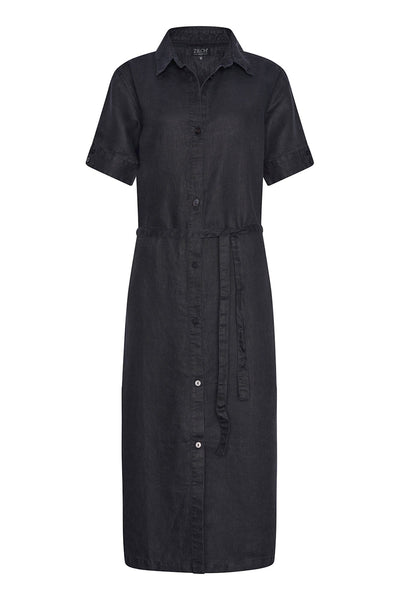 Zilch Buttons Dress in Black-Womens-Ohh! By Gum - Shop Sustainable