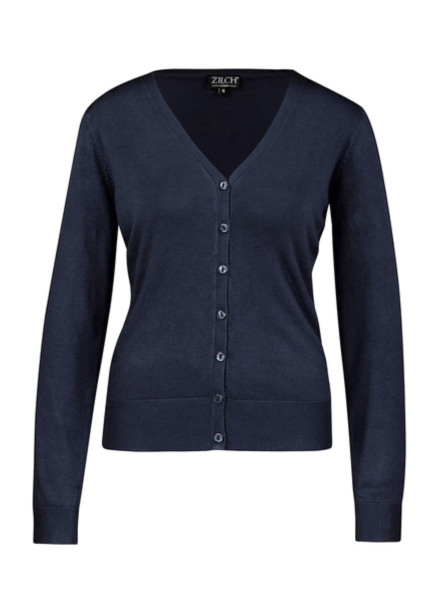 Zilch Cardigan V Neck in Navy-Womens-Ohh! By Gum - Shop Sustainable