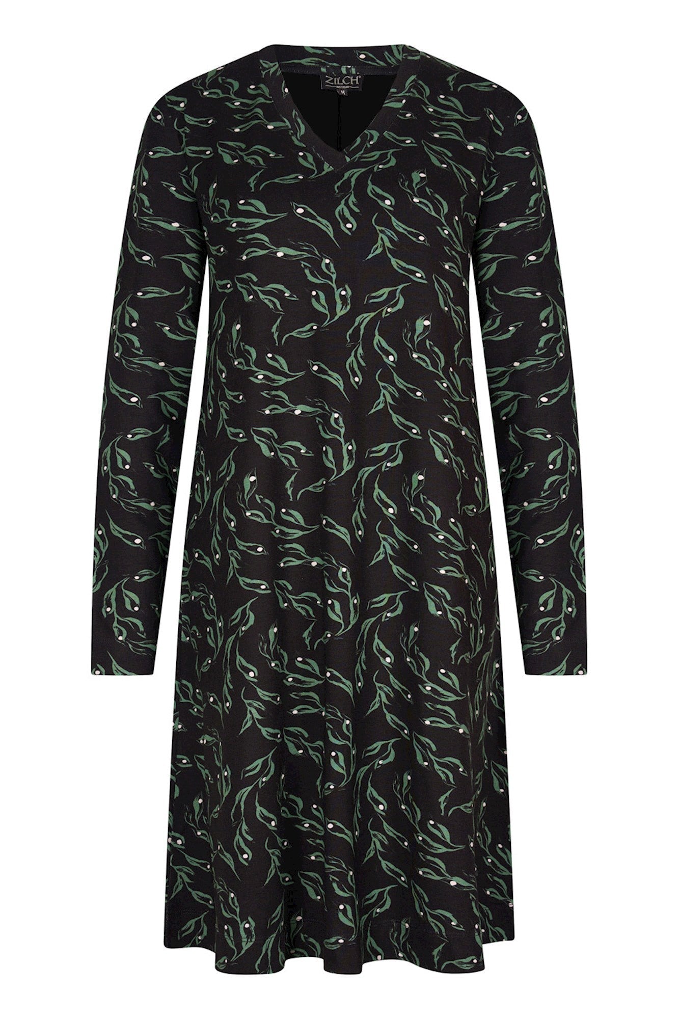 Zilch Dress Pockets in Leaves Black-Womens-Ohh! By Gum - Shop Sustainable