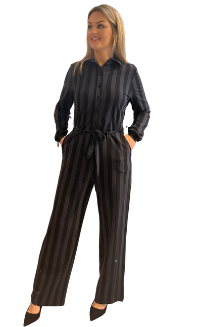 Zilch Jumpsuit in Stripes Black-Womens-Ohh! By Gum - Shop Sustainable