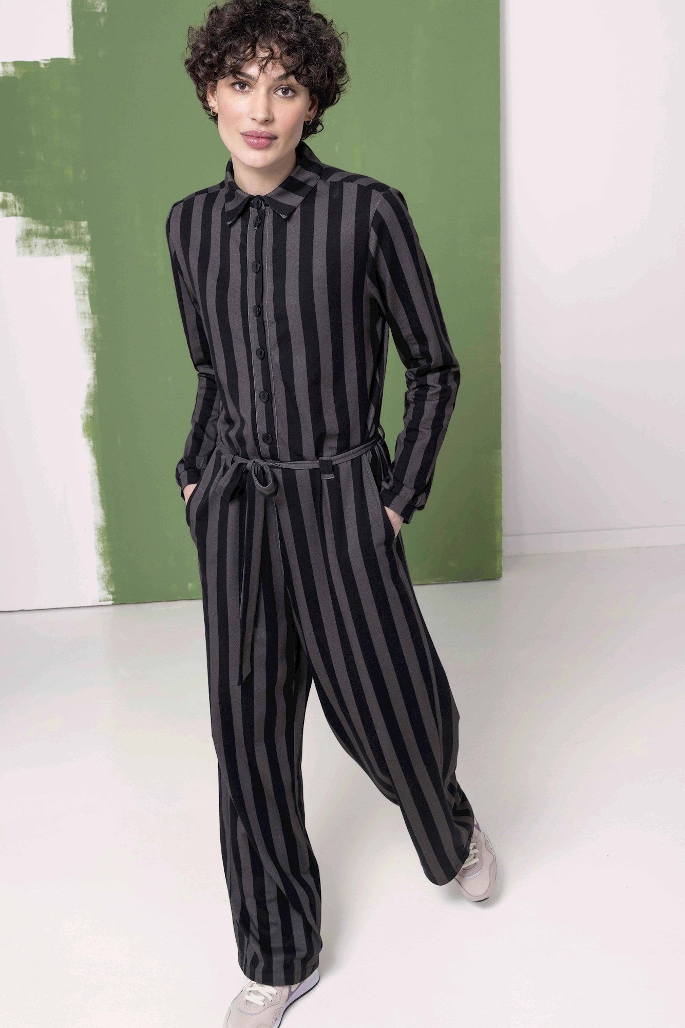 Zilch Jumpsuit in Stripes Black-Womens-Ohh! By Gum - Shop Sustainable