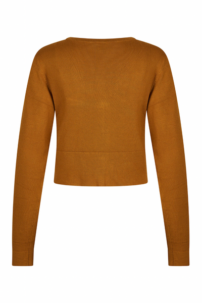 Zilch Short Cardigan in Rust-Womens-Ohh! By Gum - Shop Sustainable