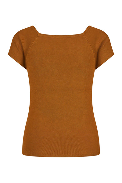 Zilch Short Sleeve Top in Rust-Womens-Ohh! By Gum - Shop Sustainable