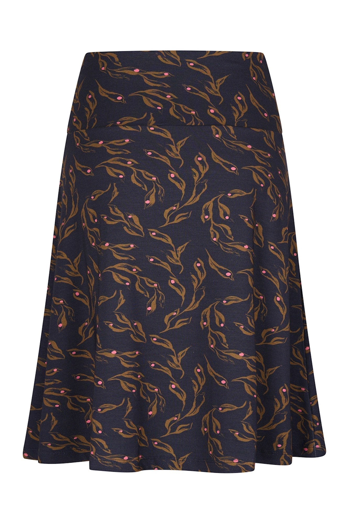 Zilch Skirt Wide in Leaves Navy-Womens-Ohh! By Gum - Shop Sustainable