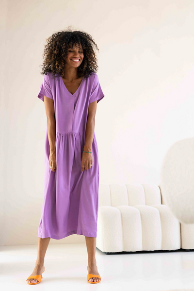 Zilch Wide Dress in Dewberry-Womens-Ohh! By Gum - Shop Sustainable