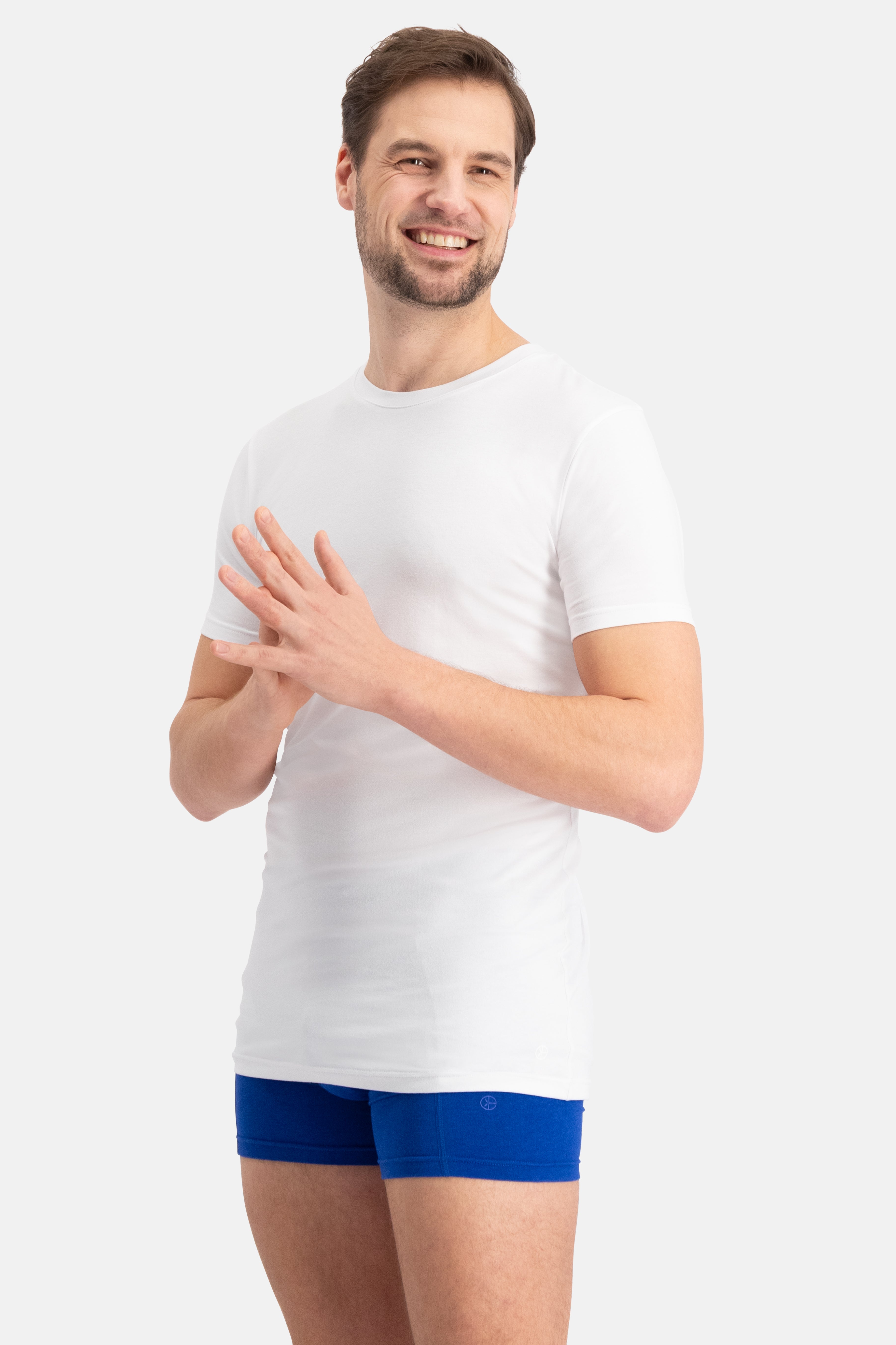 Bamboo Basics Reno Mens Knitted R-Neck Slim Fit T-Shirt 2-pack