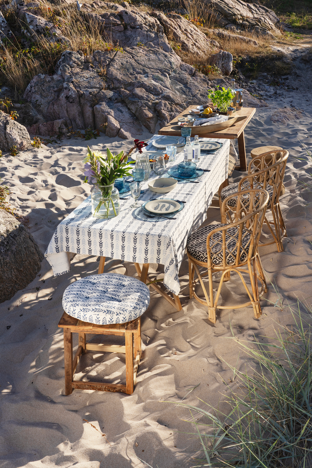 Madam Stoltz Printed Cotton Tablecloth