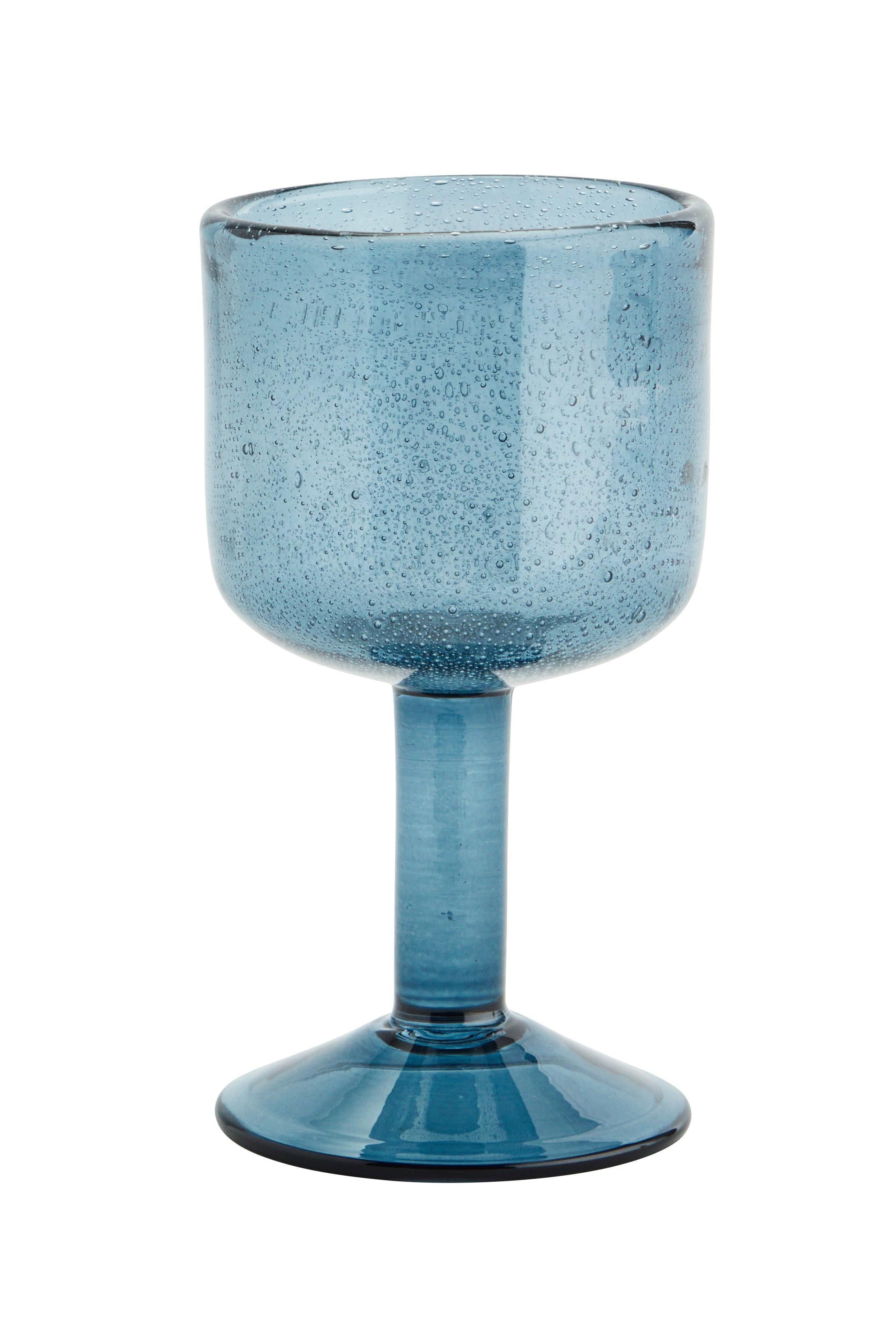 Madam Stoltz Blue Coloured Wine Glass
