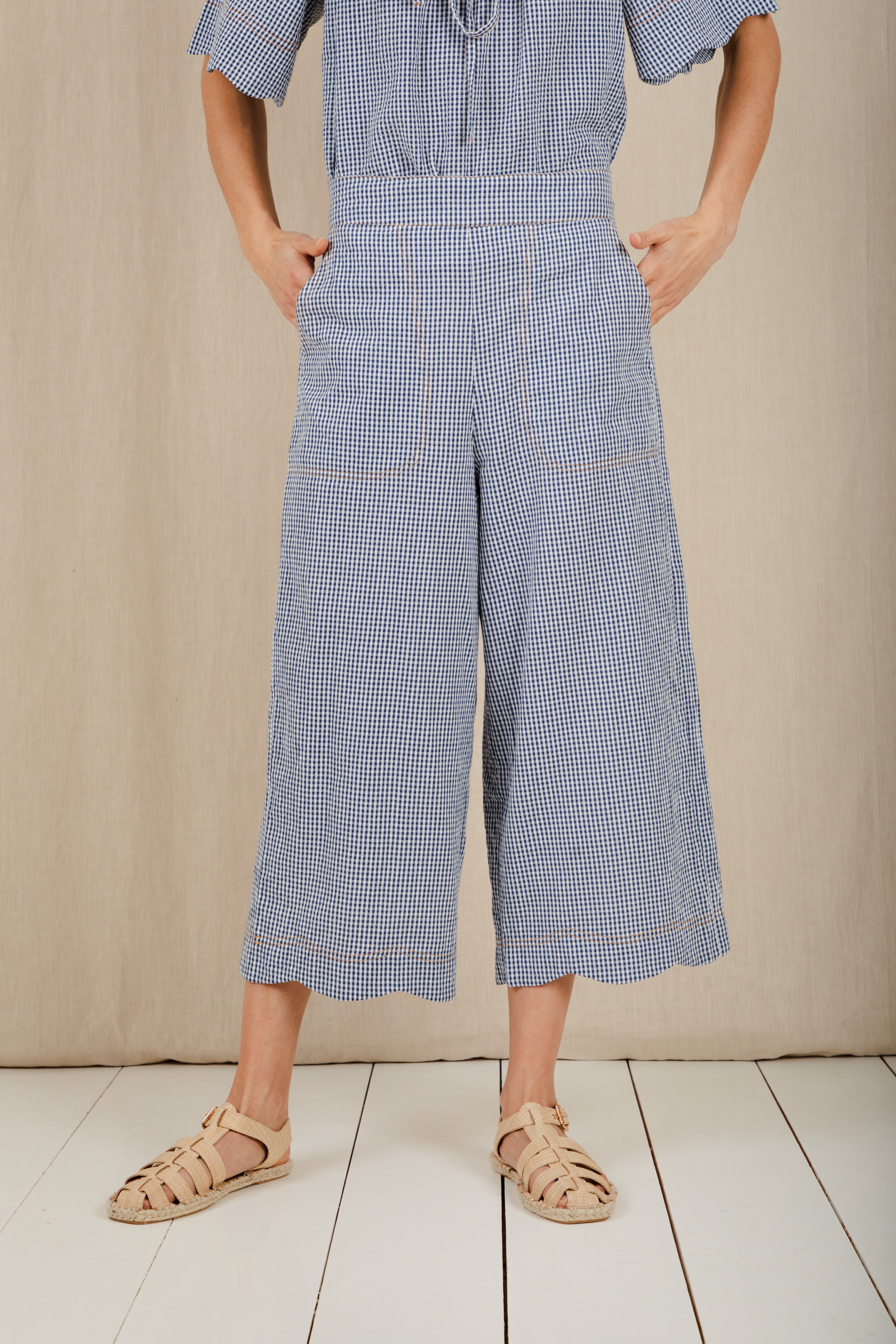 Bonté AIDE TROUSER Navy Gingham