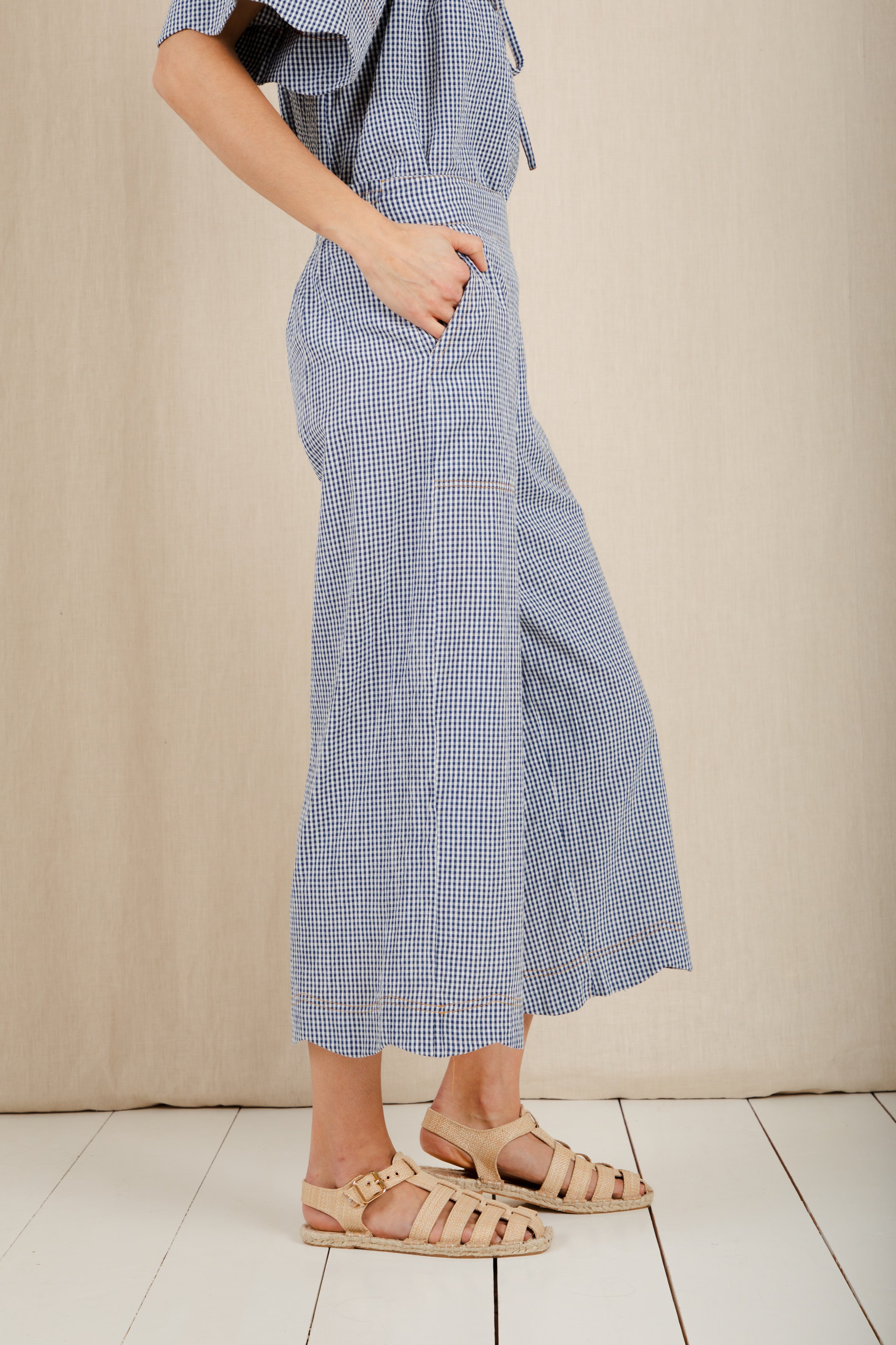 Bonté AIDE TROUSER Navy Gingham