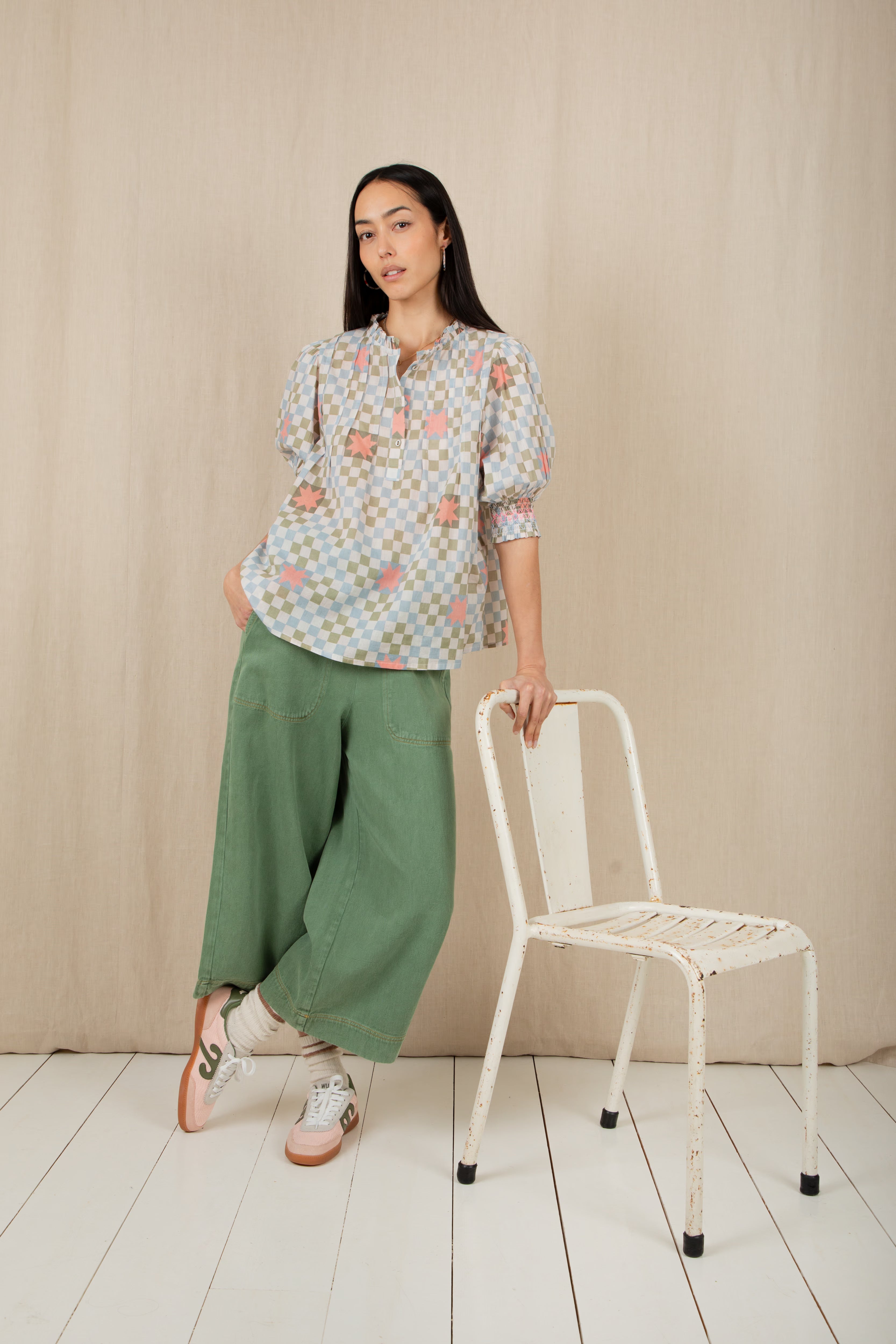 Bonté Loane Blouse in Green/Multi