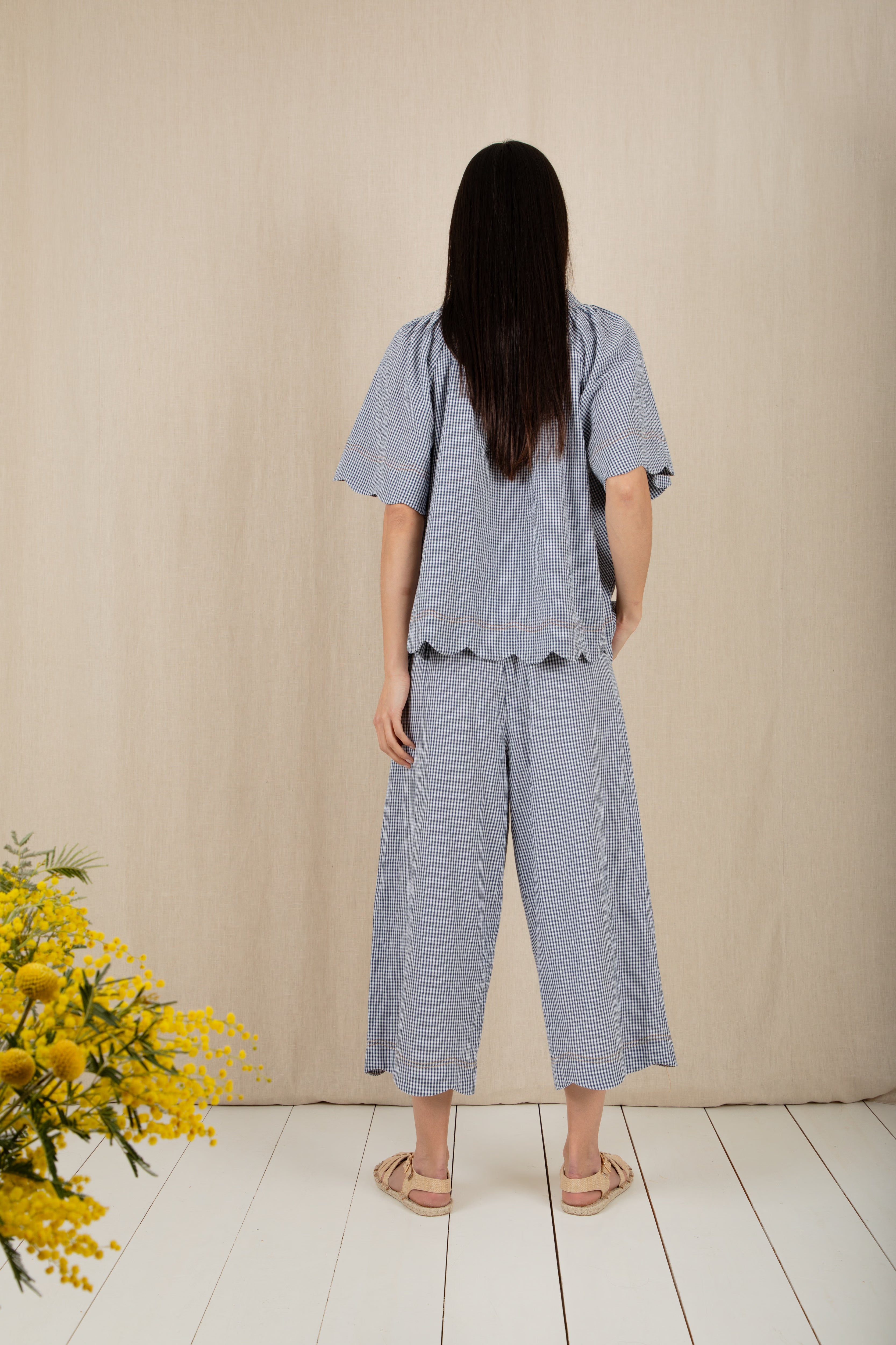 Bonté AIDE TROUSER Navy Gingham