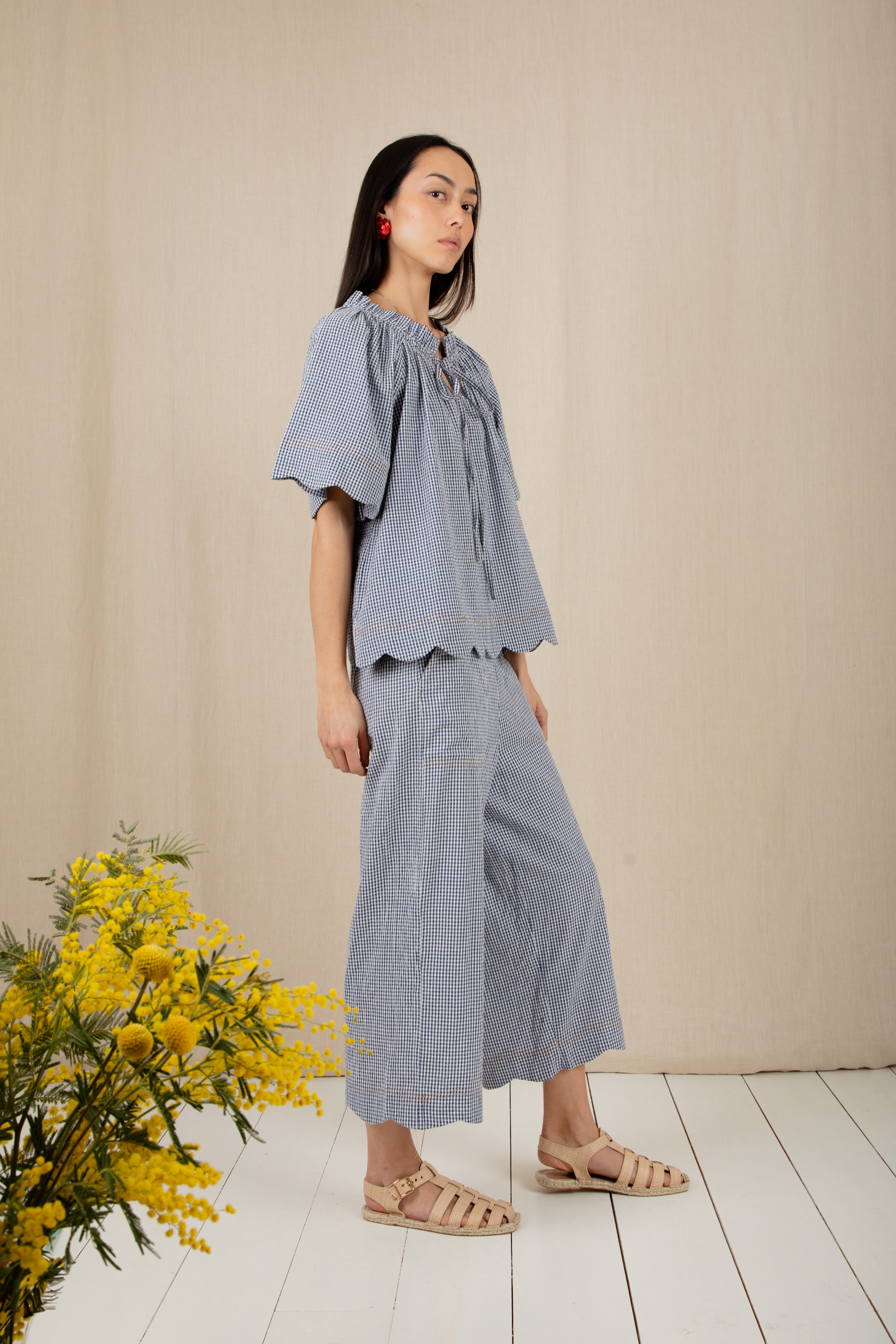 Bonté AIDE TROUSER Navy Gingham